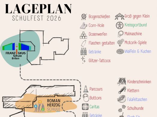Lageplan zum Schulfest am 02. Oktober 2026