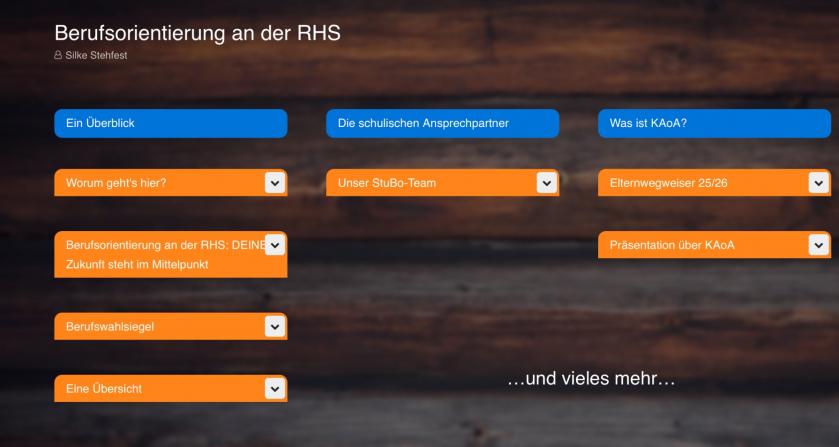 Edumap der RHS zur Berufsorientierung 